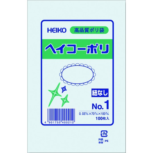 ถุงพลาสติกโพลีเอทิลีนมาตรฐาน (โปร่งใส) หนา 0.03 มม. แบรนด์ HEIKO
