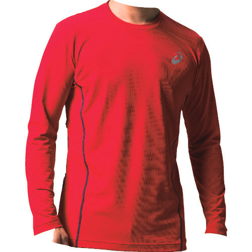 เสื้อแขนยาว WINJOB cool top สีแดงคลาสสิก x Dark Gray แบรนด์ ASICS