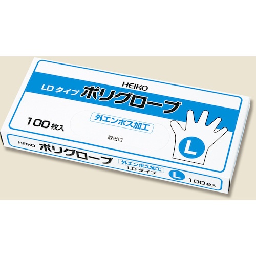ถุงมือโพลี LD (เรืองแสง) พร้อมลวดลายปั๊มนูนด้านนอก แบรนด์ HEIKO