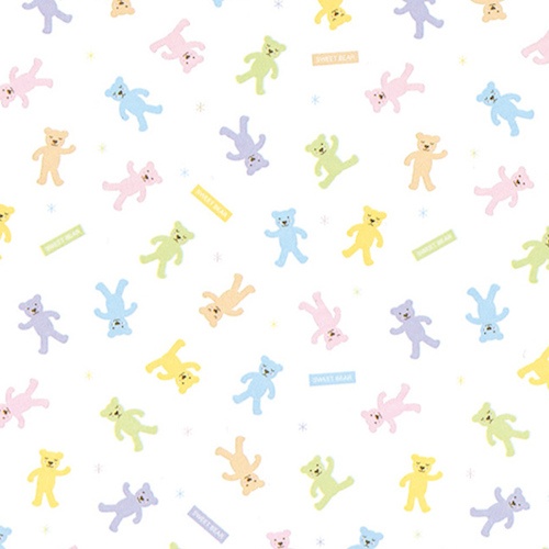 กระดาษห่อของขวัญ - ลายหมีสีพาสเทล แบรนด์ HEIKO