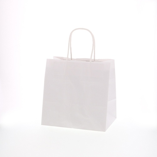 ถุงกระดาษหิ้ว 25 ใบ พร้อมพวงกุญแจห้อย สีขาวล้วน แบรนด์ HEIKO