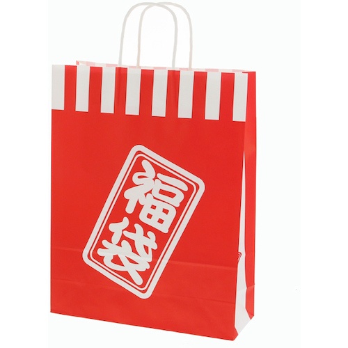 ถุงกระดาษหิ้ว 25 ใบ พร้อมพวงกุญแจประดับ สีแดงและสีขาว แบรนด์ HEIKO