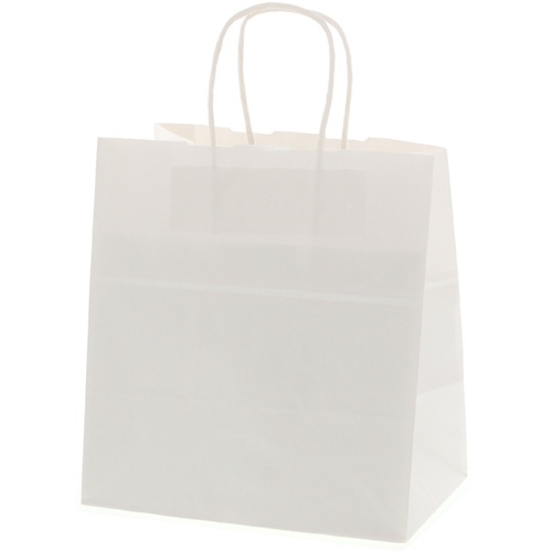 ถุงกระดาษสำหรับช้อปปิ้ง 25 ใบ ถุงใส่ของประดับตกแต่ง สีขาวล้วน แบรนด์ HEIKO
