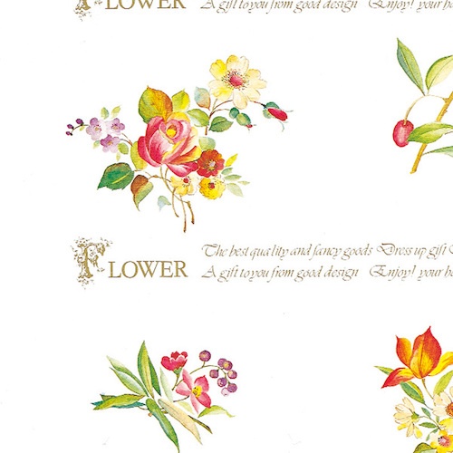 กระดาษห่อของขวัญ - ลายดอกไม้หกดอก แบรนด์ HEIKO