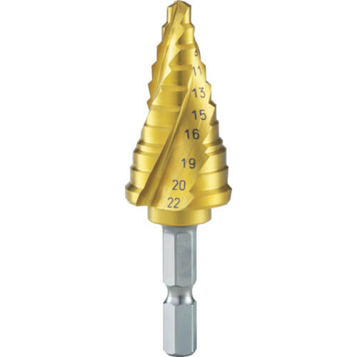 ดอกสว่านเกลียวละเอียด Nice Mighty Spiral Step Drill (3 ร่อง, แกนหกเหลี่ยม) แบรนด์ TRUSCO