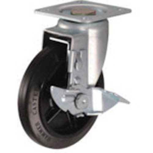 ลูกล้อรถเข็น ชนิดลดเสียงรบกวน พร้อมเหล็กแป้น (ลูกล้อยาง) แบรนด์ HAMMER CASTER