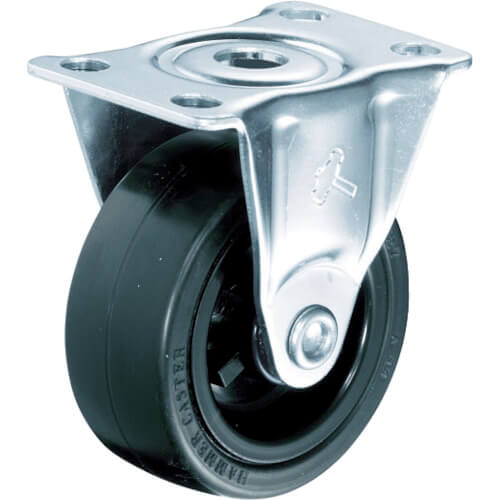 ลูกล้อยางพร้อมเหล็กแป้น แบรนด์ HAMMER CASTER