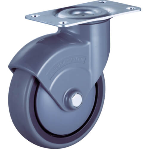 ลูกล้อรถเข็น ชนิดลดเสียงรบกวน พร้อมเหล็กแป้น (ลูกล้ออีลาสโตเมอร์) แบรนด์ HAMMER CASTER