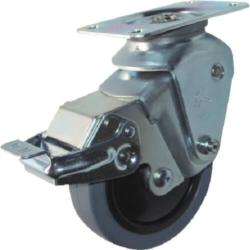 ลูกล้อรถเข็นชนิดโช้คอัพ พร้อมเหล็กแป้น แบรนด์ HAMMER CASTER