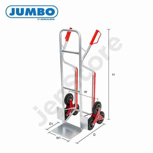รถเข็นอลูมิเนียม แบบไต่บันได แบรนด์ JUMBO