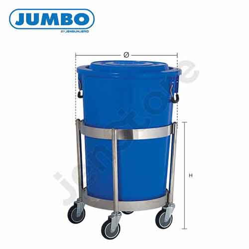 รถเข็นดอลลี่กลม 98 ลิตร แบรนด์ JUMBO