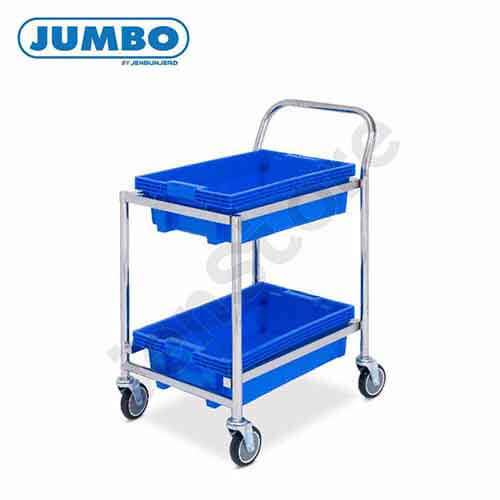 รถเข็นลังพลาสติกสแตนเลส แบรนด์ JUMBO