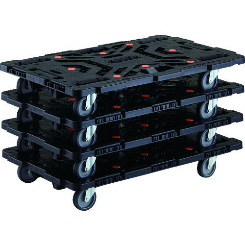 รถเข็นแพลตฟอร์มเรซินแบบต่อได้ Beetle (รถเข็นแพลตฟอร์ม 4 ชิ้น) - แบบหมุนได้รอบทิศทาง แบรนด์ TRUSCO