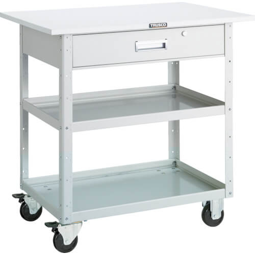 รถเข็น Eagle Wagon พร้อมแผงด้านบนและลิ้นชักลึก 1 ช่อง ล้อเลื่อนยางแบบล็อคสองชั้น แบรนด์ TRUSCO