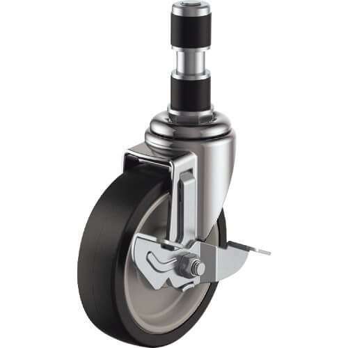 ลูกล้อสวมท่อยาง YUEI รุ่น ETF (รวมลูกปืนยาง) พร้อม DS Swivel แบรนด์ YUEI CASTER