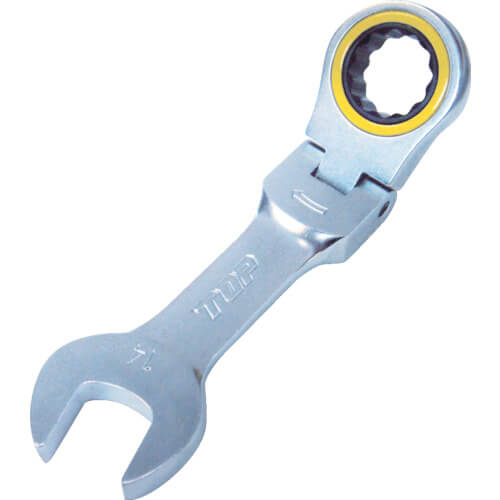 ประแจแหวนฟรีข้างปากตายปรับหัวได้ แบบสั้น (Short Ratchet Combi Flex Head) แบรนด์ TOP