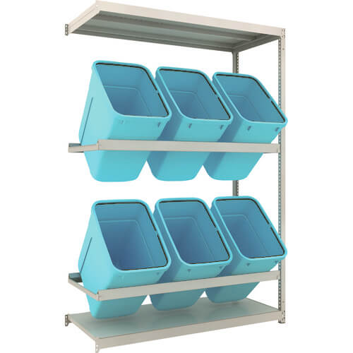ชั้นวางของแบบไม่ต้องใช้สกรู ชนิด M1.5 สำหรับงานเบาถึงปานกลาง แบบถัง Eco-pail รับน้ำหนักได้ 150 กก. ความสูง 2106 มม. แบบเชื่อมต่อ แบรนด์ TRUSCO