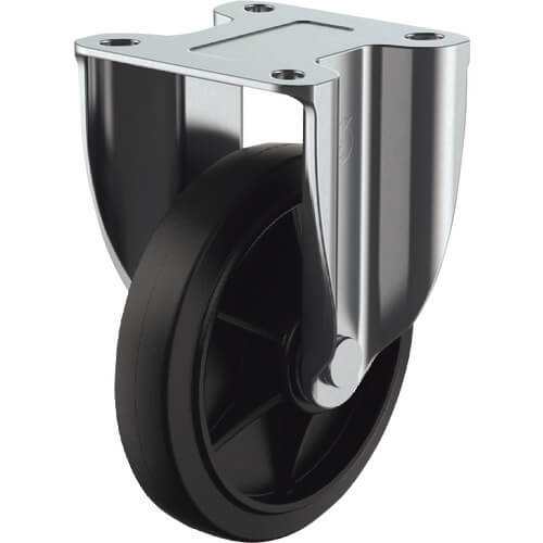 ลูกล้อชนิดแผ่น YUEI RJ2 Series (ล้อไนลอนยาง) แบบตายตัว แบรนด์ YUEI CASTER