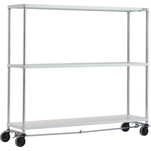 ชั้นวางของ Phoenix Rack เคลือบสีฝุ่นต้านเชื้อแบคทีเรีย มีตัวล็อก ความสูง 1635 มม. 3 ชั้น แบบชิ้นเดียว แบรนด์ TRUSCO