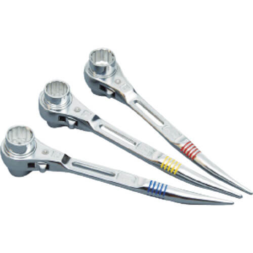 ประแจหางหนูปลายงอชุบโครเมียม ด้ามสั้น มีรูร้อยเชือกเซฟตี้ SRB-RH แบรนด์ SUPER TOOL