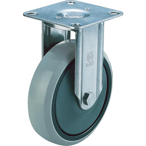 ลูกล้อชนิดแผ่น YUEI SUS-J2 Series (ล้อไนลอนยูรีเทน อุปกรณ์สแตนเลส) แบบตายตัว แบรนด์ YUEI CASTER