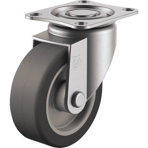 ลูกล้อชนิดแผ่น YUEI ซีรีส์ SUS-S (ล้ออีลาสโตเมอร์) แบบหมุน แบรนด์ YUEI CASTER
