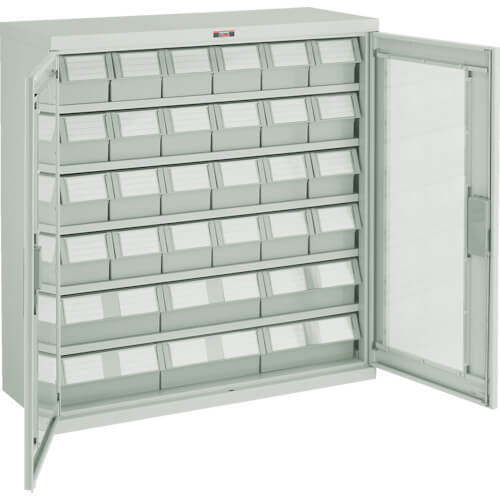 กล่องเก็บของ Vanrack® Case (พร้อมลิ้นชักและประตูอะคริลิก) ความลึก 490 มม. แบรนด์ TRUSCO