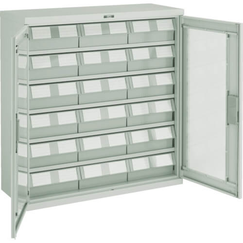 กล่องเก็บของ Vanrack® Case (พร้อมลิ้นชักและประตูอะคริลิก) ความลึก 340 มม. แบรนด์ TRUSCO