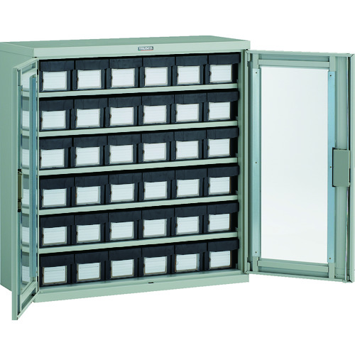 กล่องเก็บของ Vanrack® ชนิดนำไฟฟ้า (พร้อมลิ้นชักและประตูอะคริลิก) ความสูง 880 มม. แบรนด์ TRUSCO