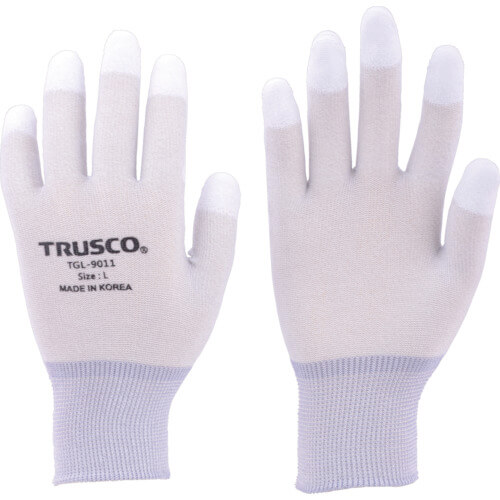 ถุงมือชั้นในทำจากไนลอนคาร์บอน เคลือบปลายนิ้วด้วย PU แบรนด์ TRUSCO