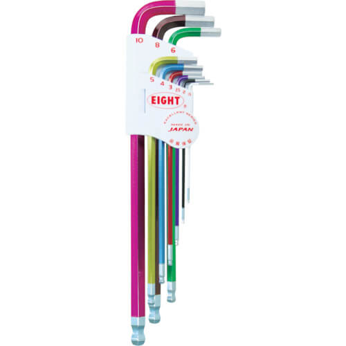 TLC ประแจหกเหลี่ยมหัวบอลเตเปอร์ Extra Long Colour Wrench แบรนด์ EIGHT TOOL