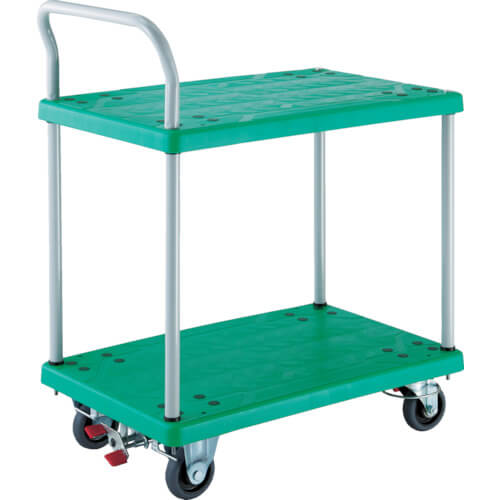 รถเข็นขนส่งทำจากเรซิน รุ่น Grand Cart (แบบด้านเดียว สองชั้น มีตัวล็อกแบบวงแหวนสี่ล้อ) แบรนด์ TRUSCO