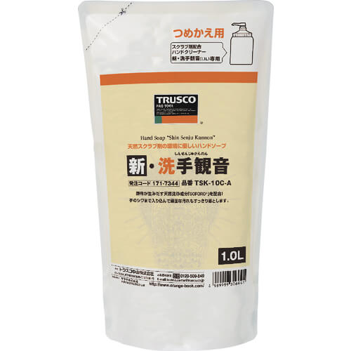 สบู่ล้างมือสูตรใหม่ คันนอน (มีส่วนผสมของสารขัดผิวจากธรรมชาติ) - แบบเติม แบรนด์ TRUSCO