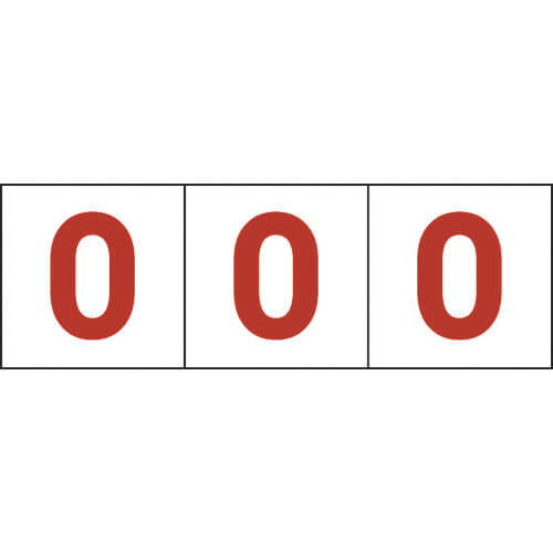 สติกเกอร์ตัวเลข (พื้นหลังโปร่งใส ตัวเลขสีแดง ขนาด 100 มม. x 100 มม.) - พื้นหลังโปร่งใสพร้อมตัวอักษรสีแดง แบรนด์ TRUSCO
