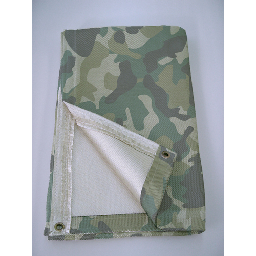 แผ่นกันกระเด็น ลายพรางผ้าซิลิกา ชนิดใช้งานทั่วไป (ไม่เคลือบผิว มีรูสำหรับร้อยเชือก) แบรนด์ TRUSCO