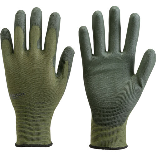 ถุงมือโพลียูรีเทนบางสีเขียวมะกอก แบรนด์ TRUSCO