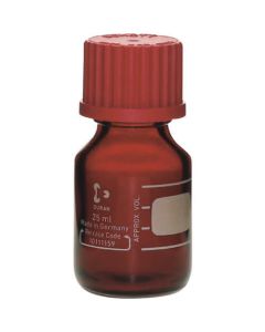 ขวดฝาเกลียว สีน้ำตาล 25ml ฝาสีแดง (10 ชิ้น)