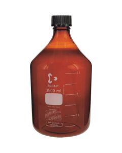 ขวดฝาเกลียว (ขวดกลาง) สีน้ำตาลเข้มฝาดำ 3.5L