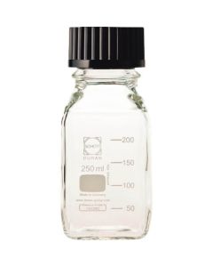 ขวดเหลี่ยมปากเกลียว 250ml ฝาดำ (10 ชิ้น)