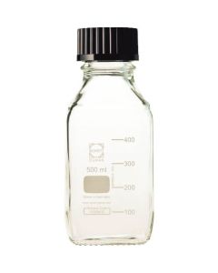 ขวดเหลี่ยมคอเกลียว 500ml ฝาดำ (10 ชิ้น)
