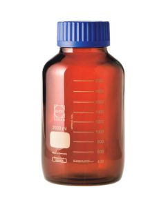 Glass Bottles. wide neckGLS-80 amber. With blue Screw-cap 1อัน