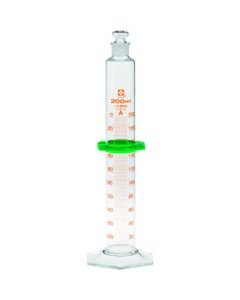 Graduated Cylinder SuperGrade with Glass Stopper 200mL 1เส้น