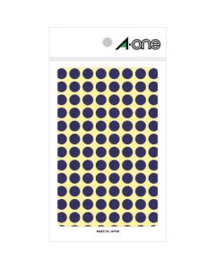 A-one(TM) ป้ายสีกลม 9 มม. Φ สีน้ำเงิน (รวม 14 ชิ้น)