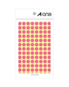 A-one(TM) ป้ายสีกลม 9 มม. Φ พีช (รวม 14 ชิ้น)