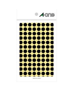A-one(TM) ป้ายสีกลม 9 มม. Φ ดำ (รวม 14 ชิ้น)