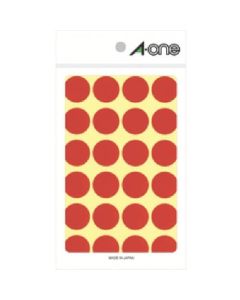 A-one (TM) ป้ายสีกลม 20 มม. Φ สีแดง (รวม 14 ชิ้น)