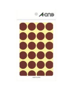 A-one(TM) ป้ายสีกลม 20 มม. Φ สีน้ำตาล (รวม 14 ชิ้น)