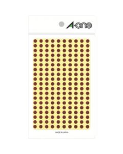 A-one(TM) ป้ายสี แบบกลม 5 มม. Φ สีน้ำตาล (รวม 9 ชิ้น)
