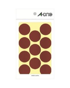 A-one(TM) ป้ายสีกลม 30 มม. Φ สีน้ำตาล (รวม 14 ชิ้น)