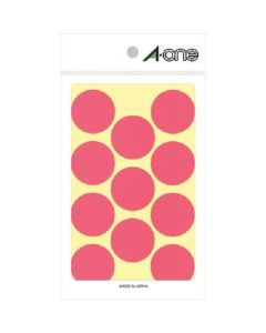 A-one(TM) ป้ายสีกลม 30 มม. Φ พีช (รวม 14 ชิ้น)